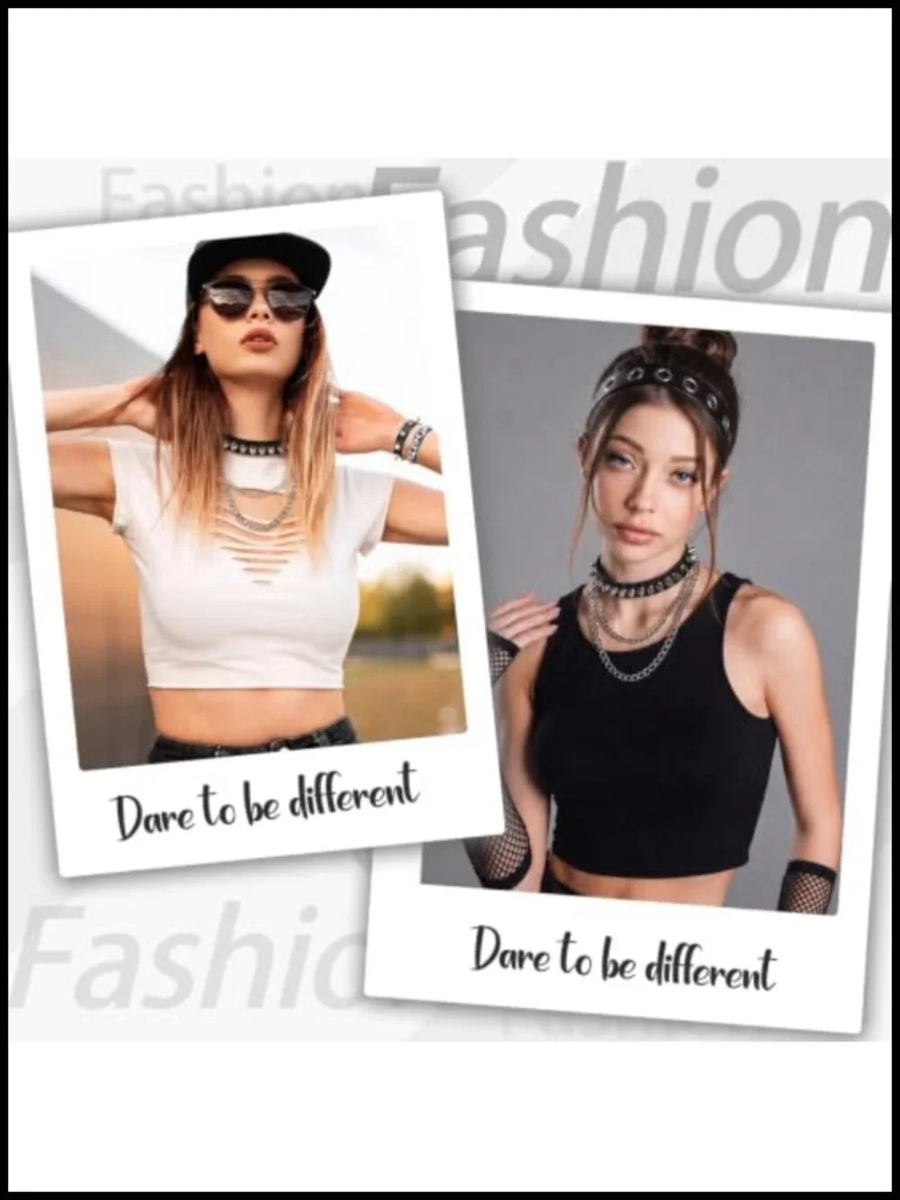 Punk Rock Accessories Set for Women - Y2K Goth Choker, Leather Headband,